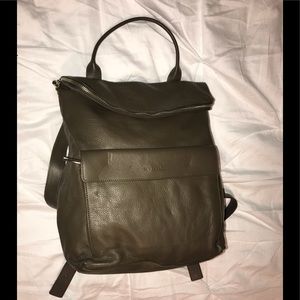 Whistles Dark Green Leather Backpack